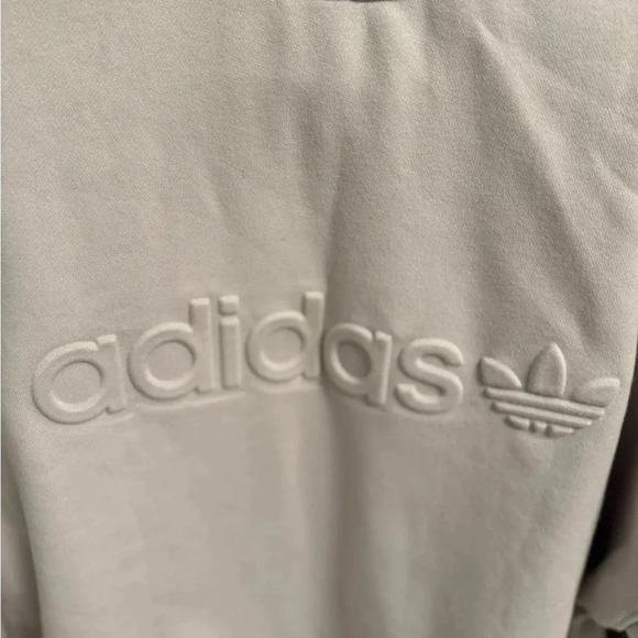 Adidas Cropped Sweatshirt Women's Small Ice Purple Embossed Emblem - Picture 8 of 9